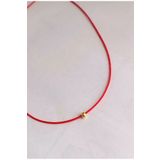 Nergis Collection Dorika Boncuklu Kırmızı İp Kolye Choker