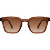 Nergis Collection Kahverengi Şeffaf Çerçeve Cat Eye Güneş Gözlüğü UV400 Korumalı Kadın Köşeli Modern Model - Bej