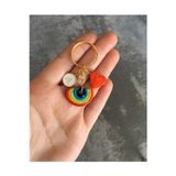 nergis collection Murano Gökkuşağı - Kırmızı Kalp Harfli Kişiye Özel Anahtarlık
