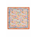 nergis collection Turuncu Çiçek Desenli 55x55 cm Fular – Renkli Yazlık Kadın Boyun Fuları