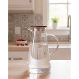 Nergis Metal Kapaklı Cam Sürahi 1950 ml - Şeffaf