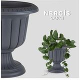 Nergis Saksı 3,4 Litre Plastik Ayaklı Çiçek Saksısı Salon Saksı Dekoratif Saksı Iç ve Dış Mekansaksı