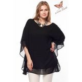 Neris Butik Kadın Siyah Büyük Beden Şifon Tunik