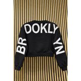 NerKids Kız Çocuk Sırt Baskılı Sweatshirt - Siyah - 11 - 12 Yaş