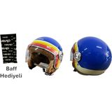Nero Kask Çenesiz Mavi Raınbow Tk-06