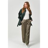 Nero Leather Fur Gömlek Model Kadın Deri Ceket - S - 02Y-Yeşil - Regular Fit