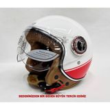 Nero Tk-06 Şefaf Vizörlü Yarım Açık Kask Parlak B1 Çok Renkli