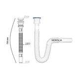 Nerolia Paslanmaz Çelik Süzgeçli Lavabo Gider Hortumu 1 Parça Dayanıklı ve Uzayıp Kısalabilen Yapı - Option-1