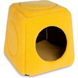 Nerotex Cathouse Üç Fonksiyonlu Yıkabilir Kedi Evi Kedi Yatağı Kedi Yuvası Polar Sarı