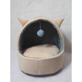 Nerotex Kedi Yatağı Bej Kulaklı Mağara - 40 x 40 x 35 cm