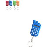 Nerox Mavi Ayak Şekilli Mini 8 Haneli Hesap Makinesi Anahtarlık (1 Adet) (Ebat: 6,7 cm x 4 Cm)