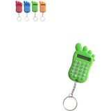 Nerox Yeşil Ayak Şekilli Mini 8 Haneli Hesap Makinesi Anahtarlık 6,7 cm x 4 cm Pratik Aksesuar
