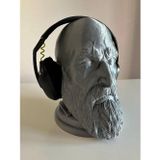 Nerva Design 3D Kratos Kulaklık Standı, Özel Tasarım Masaüstü Kulaklık Tutacağı/Tutucu, Cm - God Of War, Gow, 19 Cm