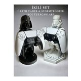 Nerva Design 3D Star Wars Darth Vader & Stormtrooper 2'li Kol Tutacakları, Joystick Standı, Xbox / PS4 / PS5 Uyumlu