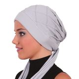 NERVÜRLÜ BAĞLAMA AÇIK GRİ HAZIR TÜRBAN TESETTÜR BONE