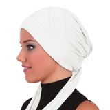 NERVÜRLÜ BAĞLAMA KREM HAZIR TÜRBAN TESETTÜR BONE