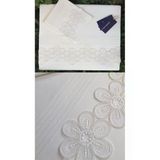 Nervürlü Çeyizlik Flowers Krem Çift Kişilik Nevresim Takımı