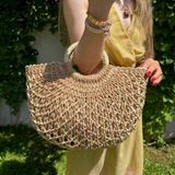 Nes Design Hasır Örgü Çanta - 575Vizon - Renk