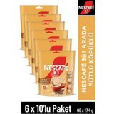 Nescafé 3ü1 Arada Sütlü Köpüklü Çözünebilir Kahve 17,4g 10'lu paket 10X6