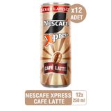 NESCAFÉ XPRESS Café Latte Şeker İlavesiz Soğuk Kahve 250ml x12