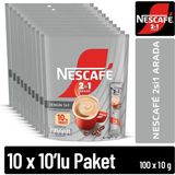 Nescafe 2si1 Arada 10'lu Paket 10 g Zengin Tatlı Çözünebilen Kahve Menşei Türkiye - 1 Adet