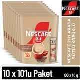 Nescafe 2si1 Arada Sütlü Köpüklü 10(10X10G) 1 Adet Yumuşak Tatlı Lezzetli Kahve