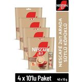 Nescafe 2si1 Arada Sütlü Köpüklü Çözünebilir Kahve 10G 10'lu Paket 10X4 - 2'si 1 Arada - 17,4 kg