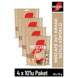 NESCAFE 2si1 Arada Sütlü Köpüklü Çözünebilir Kahve 10g 10'lu Paket 10X4