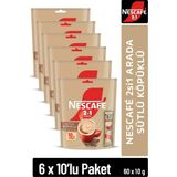 Nescafe 2si1 Arada Sütlü Köpüklü Çözünebilir Kahve 10G 10'lu Paket 10X6 - 1 Adet