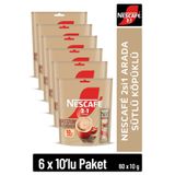 NESCAFE 2si1 Arada Sütlü Köpüklü Çözünebilir Kahve 10g 10'lu Paket 10X6