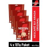 Nescafe 3ü1 Arada Çözünebilir Kahve 4 Paket 10'lu 17,5g Menşei Türkiye Fındık Aromalı - Granül
