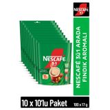 NESCAFE 3ü1 Arada Fındık Aromalı Çözünebilir Kahve 17g 10'lu Paket 10X10