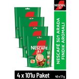 Nescafe 3ü1 Arada Fındık Aromalı Çözünebilir Kahve 17G 10'lu Paket 10X4 - 1 Adet