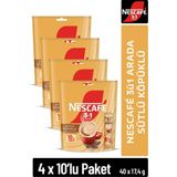Nescafe 3ü1 Arada Sütlü Köpüklü Çözünebilir Kahve 10'lu Paket 10x4 - 17,4 gr Lezzetli Menşei Türkiye - 1 Adet