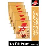 Nescafe 3ü1 Arada Sütlü Köpüklü Çözünebilir Kahve 10'lu Paket 17,4g Menşei Türkiye Lezzetli - 1 Adet
