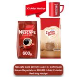 Nescafe Classic 600 GR 1 Adet X Coffe Mate Kahve Beyazlatısıcı 1 Adet X 3 Adet Red Mug