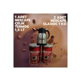Nescafe Classic Kahve 1 Kg x 2 adet + Büyük termos