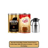 Nescafe Gold 900 GR Granül Kahve + Coffee Mate 2 KG Kahve Kreması + 1 Adet Termos Hediye