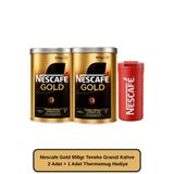Nescafe Gold 900 GR Teneke Granül Kahve 2 Adet + 1 Adet Thermomug Hediye