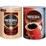 Nescafe Gold Teneke 900 gr - Necafe Classıc Teneke 1 kg - Öğütülmüş - 1,1 kg