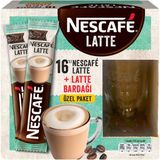 Nescafe Latte 16'lı + Özel Latte Bardak - 1 Paket - Cafe Crema