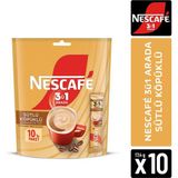 Nescafe Nescafé 3ü1 Arada Sütlü Köpüklü Çözünebilir Kahve 17,4g 10'lu Paket - 1 Adet