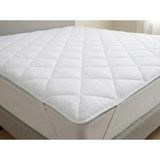 Nesco 180X200 Yatak Pedi, Organik Yatak Koruyucu, Yıkanabilir Elyaf Dolgulu Yatak Pedi, Doğal Konfor - Beyaz - 200 x 220 cm