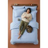 Nesco Açık Mavi Battal Boy %100 Pamuk Nevresim Takımı 220X240 Nevresim 180X200 Çarşaf 4 Yastık Kılıfı - 220 x 240 cm