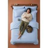 Nesco Açık Mavi Çift Kişilik %100 Pamuk Nevresim Takımı 200X220 Nevresim 160X200 Çarşaf 4 Yastık Kılıfı - 200 x 220 cm