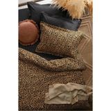 Nesco Battal Boy 220X240 Leopar Desenli Nevresim Takımı %100 Pamuk 180X200 Lastikli Çarşaflı - Siyah - 220 x 240 cm