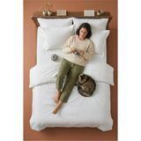 Nesco Beyaz Çift Kişilik %100 Pamuk Nevresim Takımı 200X220 Nevresim 160X200 Çarşaf 4 Yastık Kılıfı - 200 x 220 cm