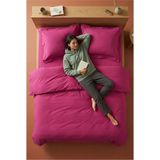 Nesco Fuşya King Size %100 Pamuk Nevresim Takımı 220X240 Nevresim 180X200 Çarşaf 4 Yastık Kılıfı - Pembe - 220 x 240 cm