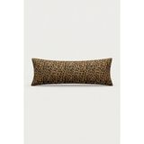 Nesco Leopar Desenli Dolgulu Uzun Yastık 50X120 cm %100 Pamuk Dekoratif Yastık Hamile Yan Yatış Yastığı - 50 x 150 cm - Beyaz