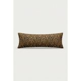 Nesco Leopar Desenli Dolgulu Uzun Yastık 50X150 cm %100 Pamuk Dekoratif Yastık Hamile Yan Yatış Yastığı - 50 x 150 cm - Beyaz
